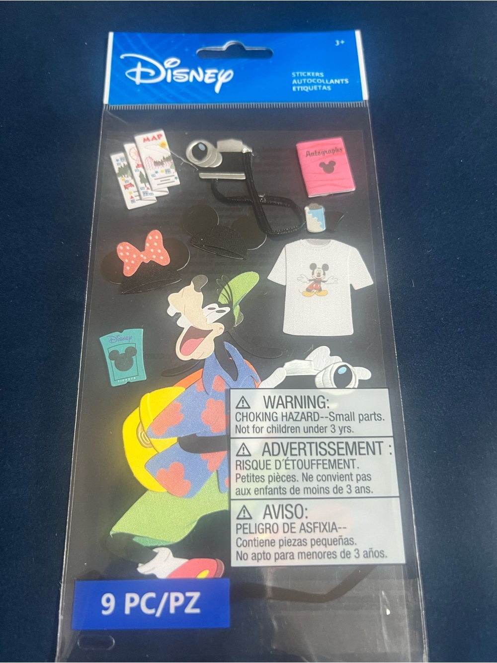 Disney Travel Sticker Pack - Blue, White, Yellow, Pink, Green